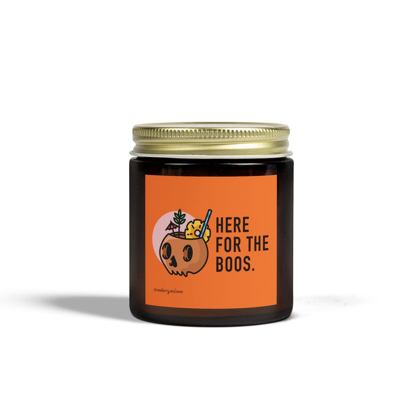 Halloween Scented Candle - "Here for the Boos" - Coconut Apricot Wax (4oz, 9oz)